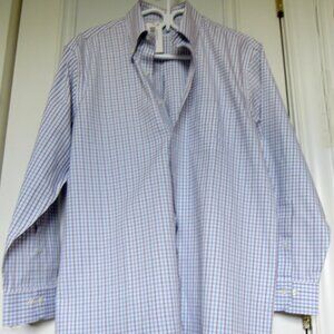 Brooks Brothers Non-iron Dress Check Plaid Shirt Men's Size 15.5 (32/33),Cotton